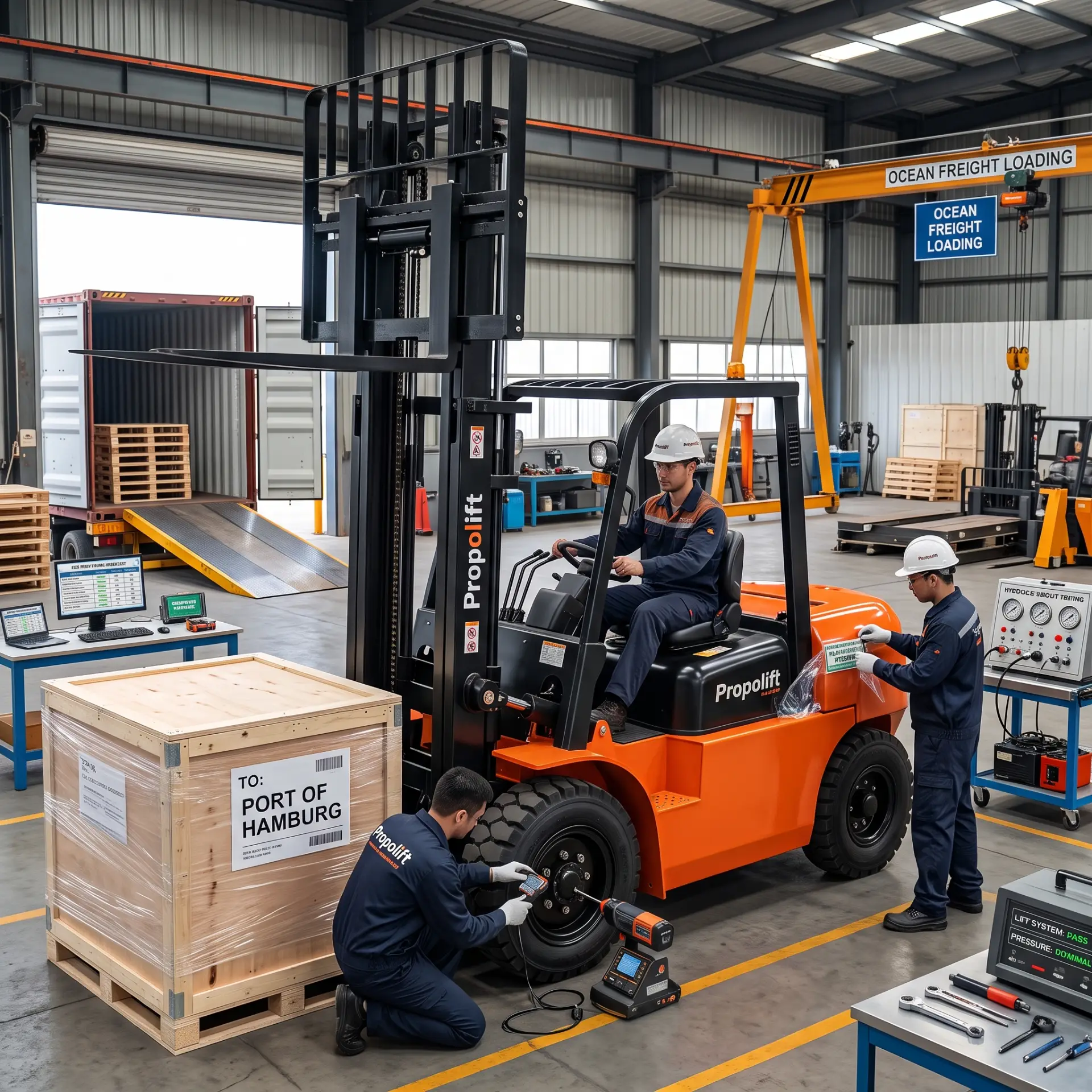 China diesel forklift factory load testing and delivery inspection China diesel forklift factory load testing and delivery inspection